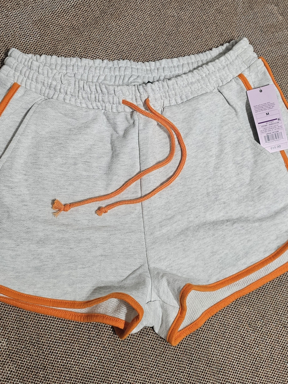 wild fable Light Gray Athletic Shorts with Orange Trim